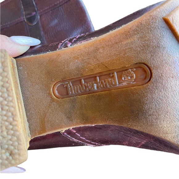 1790-TIMBERLAND Rudston Red/Brown tone Pull-on Leather Women’s Heeled Boots - Picture 11 of 12